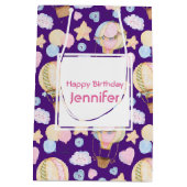 Warme luchtballon Cute Waterverf Pattern Birthday Medium Cadeauzakje (Achterkant)