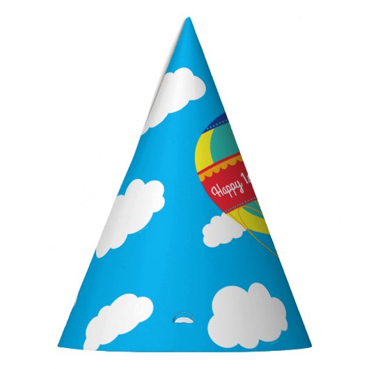 Warme Luchtballon Kleurrijk Verjaardagsfeest Feesthoedjes (Links)