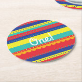 Warme Luchtballon Kleurrijk Verjaardagsfeest Ronde Kartonnen Onderzetter (Gebogen)