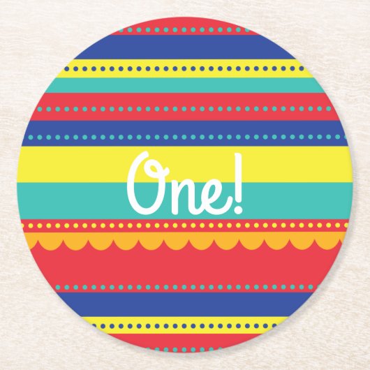 Warme Luchtballon Kleurrijk Verjaardagsfeest Ronde Kartonnen Onderzetter (Voorkant)