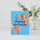 Warme luchtballon Waterverf jongens man Birthday C Briefkaart (Staand voorkant)