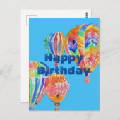 Warme luchtballon Waterverf jongens man Birthday C Briefkaart (Voorkant / Achterkant)