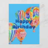Warme luchtballon Waterverf jongens man Birthday C Briefkaart (Voorkant)