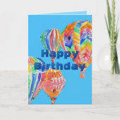 Warme luchtballon Waterverf jongens man Birthday C Kaart (Voorkant)