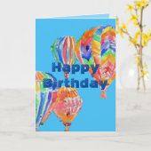 Warme luchtballon Waterverf jongens man Birthday C Kaart (Gele Bloem)