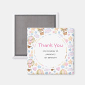 Warme luchtballon Waterverf Pattern Birthday Magneet (Voorkant / Achterkant)