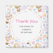 Warme luchtballon Waterverf Pattern Birthday Magneet (Voorkant)