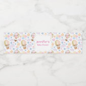 Warme luchtballon Waterverf Pattern Birthday Waterfles Etiket (Enkel label)