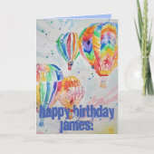 Warme luchtballon Waterverf Verjaarkaart schildere Kaart (Voorkant)
