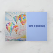 Warme luchtballon Waterverf Verjaarkaart schildere Kaart (Binnen)