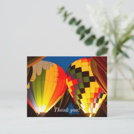 Warme luchtballonnen gloeien briefkaart (Staand voorkant)