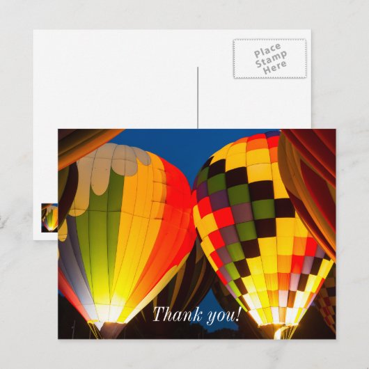 Warme luchtballonnen gloeien briefkaart (Voorkant / Achterkant)