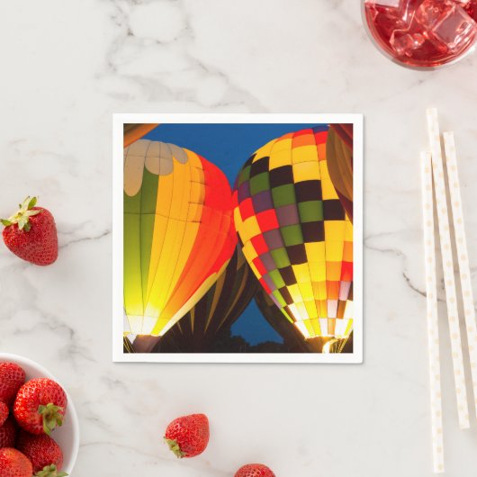 Warme luchtballonnen gloeien servetten (Insitu)