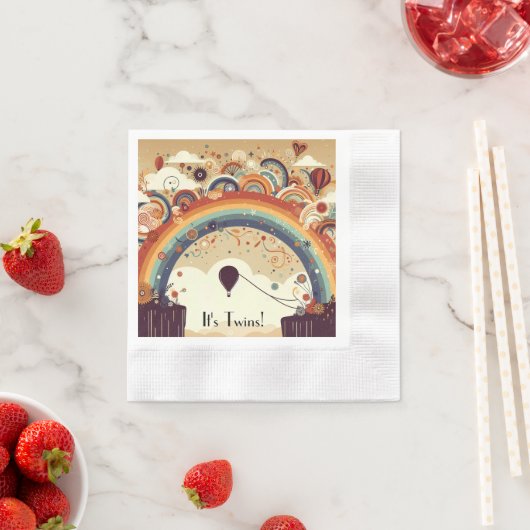 Warme luchtballonnen kleurrijk servet (Insitu)