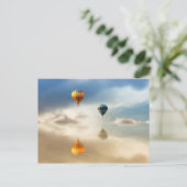Warme luchtballonnen waterreflectie briefkaart (Staand voorkant)