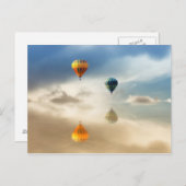 Warme luchtballonnen waterreflectie briefkaart (Voorkant / Achterkant)