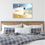 Warme luchtballonnen waterreflectie canvas afdruk (Insitu (Slaapkamer))