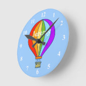 Warme luchtballonwandklok voor kinderkamer ronde klok (Hoek)