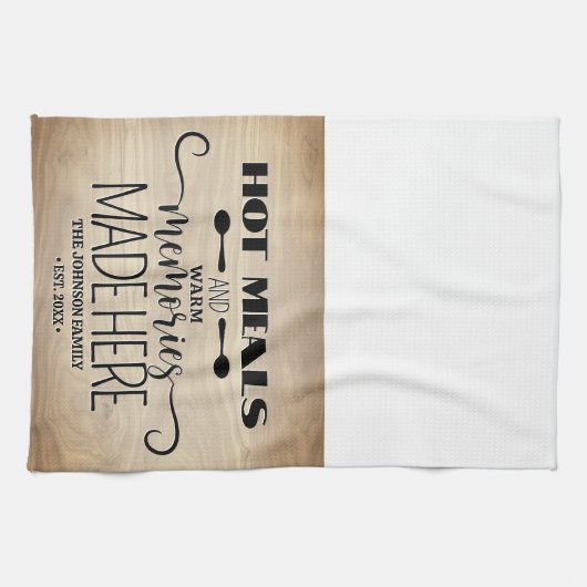 Warme maaltijden Warme herinneringen Gepersonalise Theedoek (Horizontaal)