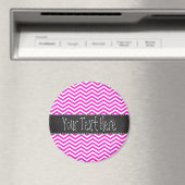 Warme Magenta Chevron Strepen; Retro schoolbord lo Magneet (Insitu (Vaatwasser))