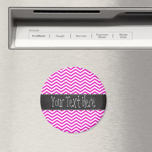 Warme Magenta Chevron Strepen; Retro schoolbord ui Magneet (Insitu (Vaatwasser))