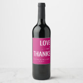 Warme Magenta Liefde Dank Wijn Etiket (Voorkant)