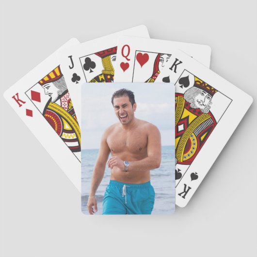 Warme man laat stralen Ziektevrije Man Hunk Pokerkaarten (Achterkant)