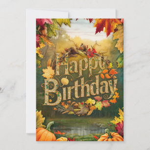 Warme Maple Leaf Herfst Herfst Happy Birthday Kaart