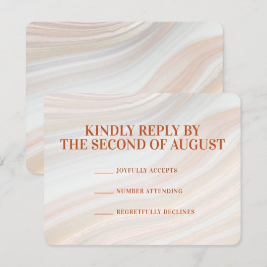 Warme marmeren geode RSVP kaartje (Voorkant / Achterkant)