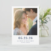 Warme Minimalistische Foto Save The Date (Staand voorkant)