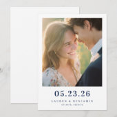 Warme Minimalistische Foto Save The Date (Voorkant / Achterkant)