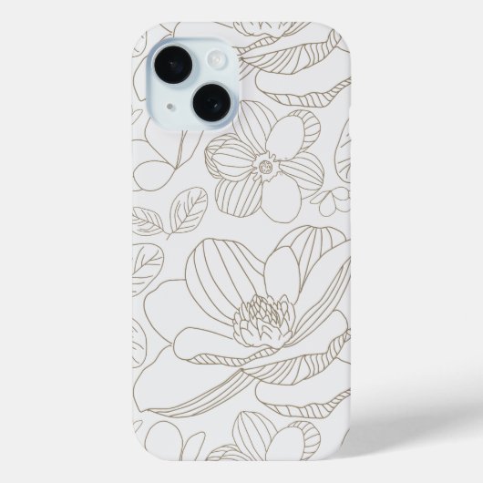 Warme Minimalistische magnolia bloemenneutraal Case-Mate iPhone Case (Achterkant)