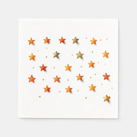 Warme minimalistische sterren: Verjaardagsfeestser Servet (Voorkant)