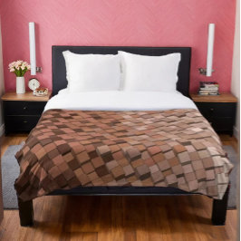 Warme Mocca Mousse 3D Cube Patroon Deken