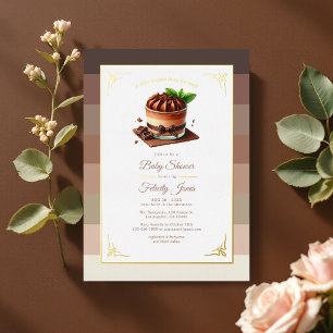 Warme Mocha Mousse Baby Shower Folie Uitnodiging