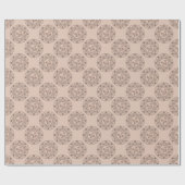 Warme Mocha Rococo Revival Lotus Polka Dot Mandala Cadeaupapier (Vlak)