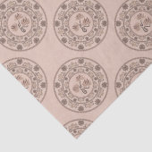 Warme Mocha Rococo Revival Lotus Polka Dot Mandala Tissuepapier (Detail)