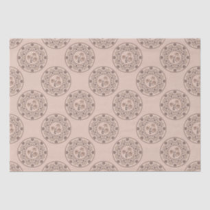 Warme Mocha Rococo Revival Lotus Polka Dot Mandala Tissuepapier