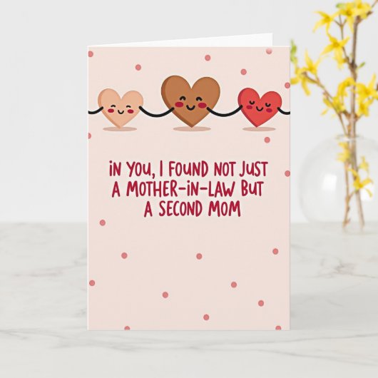 Warme Moederdag Liefdevolle Hartjes Kaart (Gele Bloem)