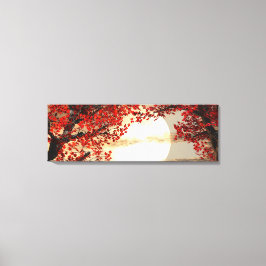 Warme nacht onder de rode boom - Digitale Kunst Canvas Afdruk