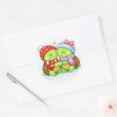 Warme Neus Aanraking Ronde Sticker (Envelop)