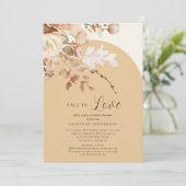 Warme neutraal Herfst in liefde bloemig Vrijgezell Kaart (Staand voorkant)