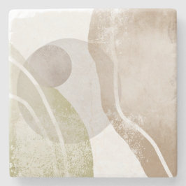 Warme Neutrale Abstracte Aardtinten Moderne Luxe Stenen Onderzetter