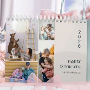 Warme Neutrale Minimalistische Familie Foto Collag Kalender