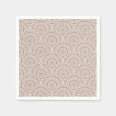 Warme Neutrals Cafe Ombre Dot Mandala Art Deco Servet (Voorkant)