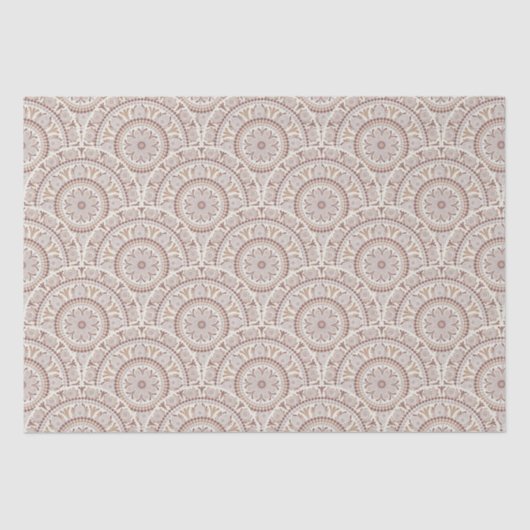 Warme Neutrals Cafe Ombre Dot Mandala Art Deco Tissuepapier (Voorkant)