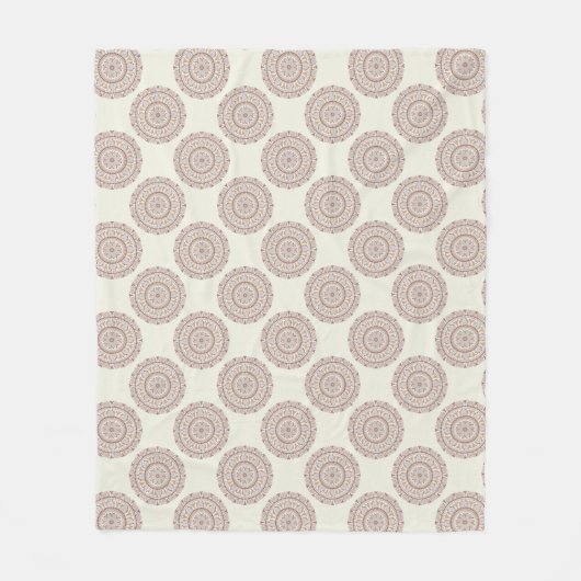 Warme Neutrals Cafe Ombre Polka Dot Mandala Fleece Deken (Voorkant)
