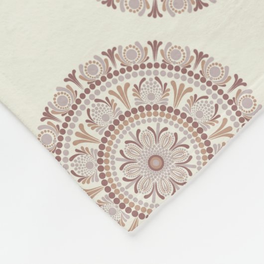 Warme Neutrals Cafe Ombre Polka Dot Mandala Fleece Deken (Hoek)