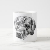 Warme ogen in de oogstgloed grote koffiekop (Voorkant)