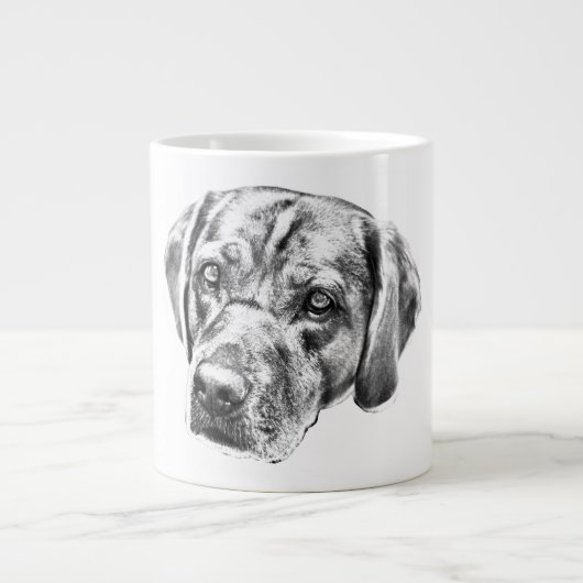 Warme ogen in de oogstgloed grote koffiekop (Voorkant)